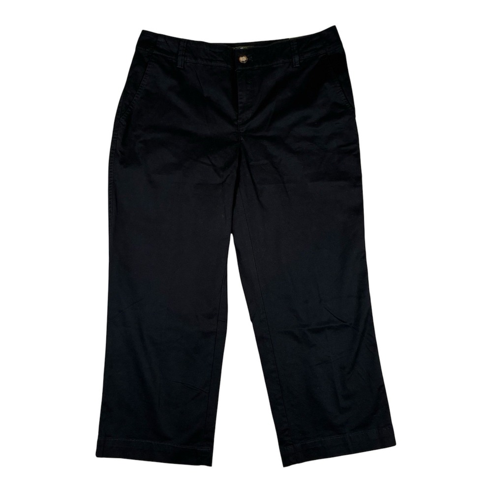 Eddie Bauer Women's 10 Dark Blue Blakely Chino Capri Stretch Twill Pants NWT